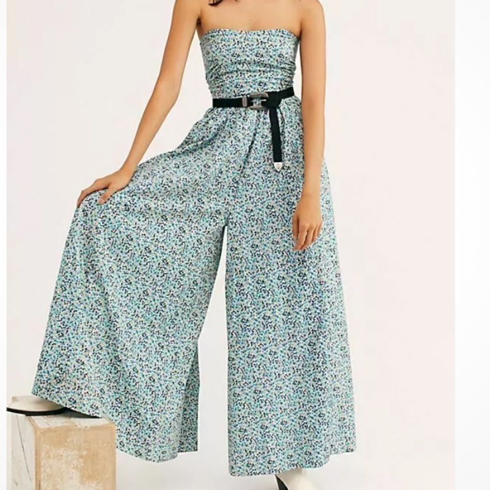 Free People Floral Mustang Ditsy Floral Jumpsuit XS